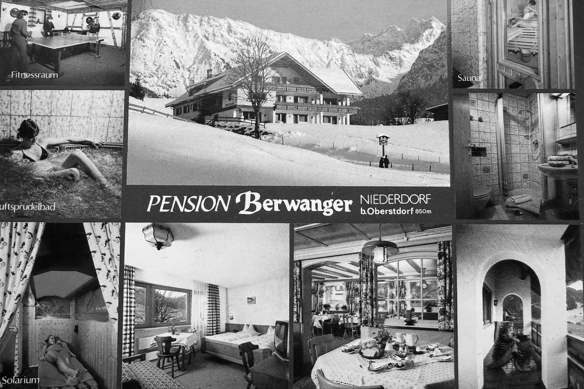 alte Postkarte des Hotel Berwangerhof