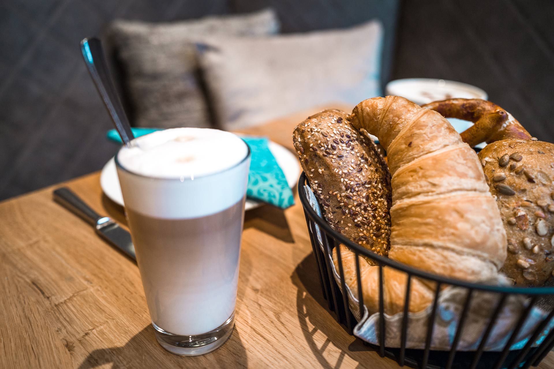 Detailaufnahme eines Frühstücks im Hotel Berwanger
