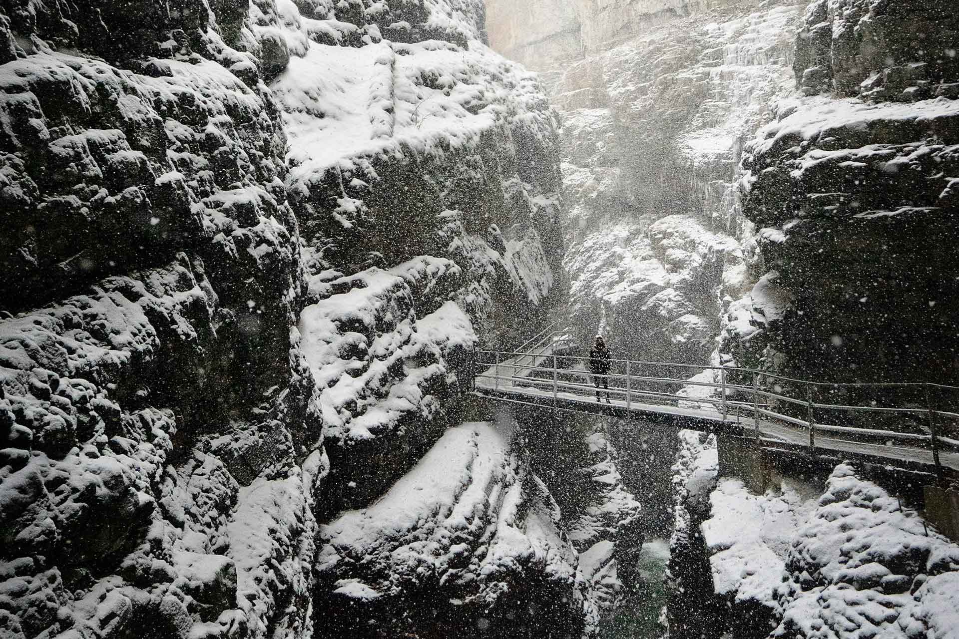 winterlich verschneite Breitachklamm bei Oberstdorf